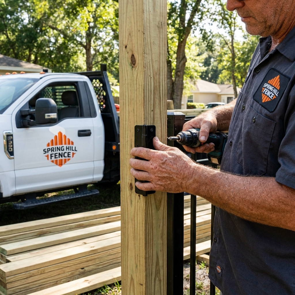 Spring Hill Fence Company branded truck