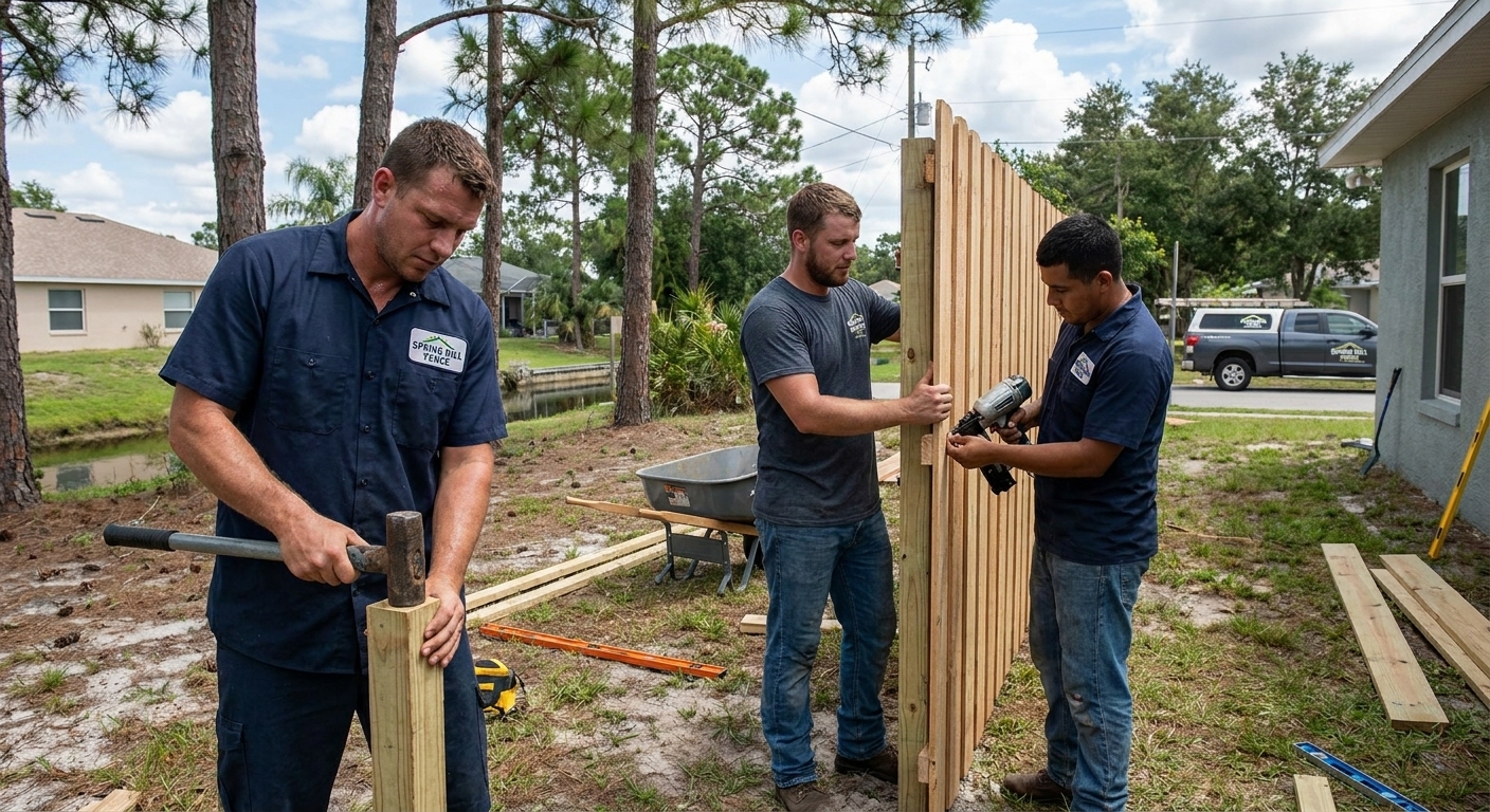 Spring Hill Fence Company crew at work